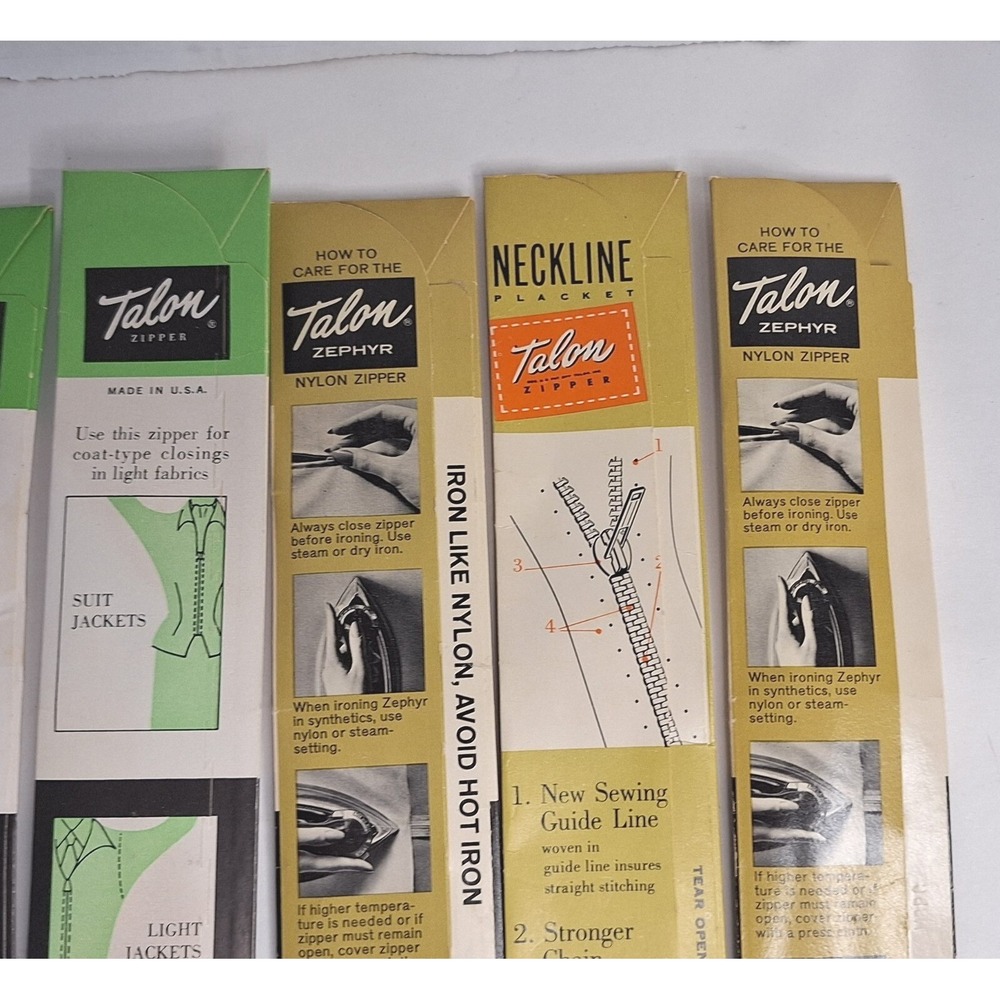 Vintage Talon Coats Clark Zipper Lot 8 18 inch Separating Nylon Metal Neckline - Picture 8 of 10